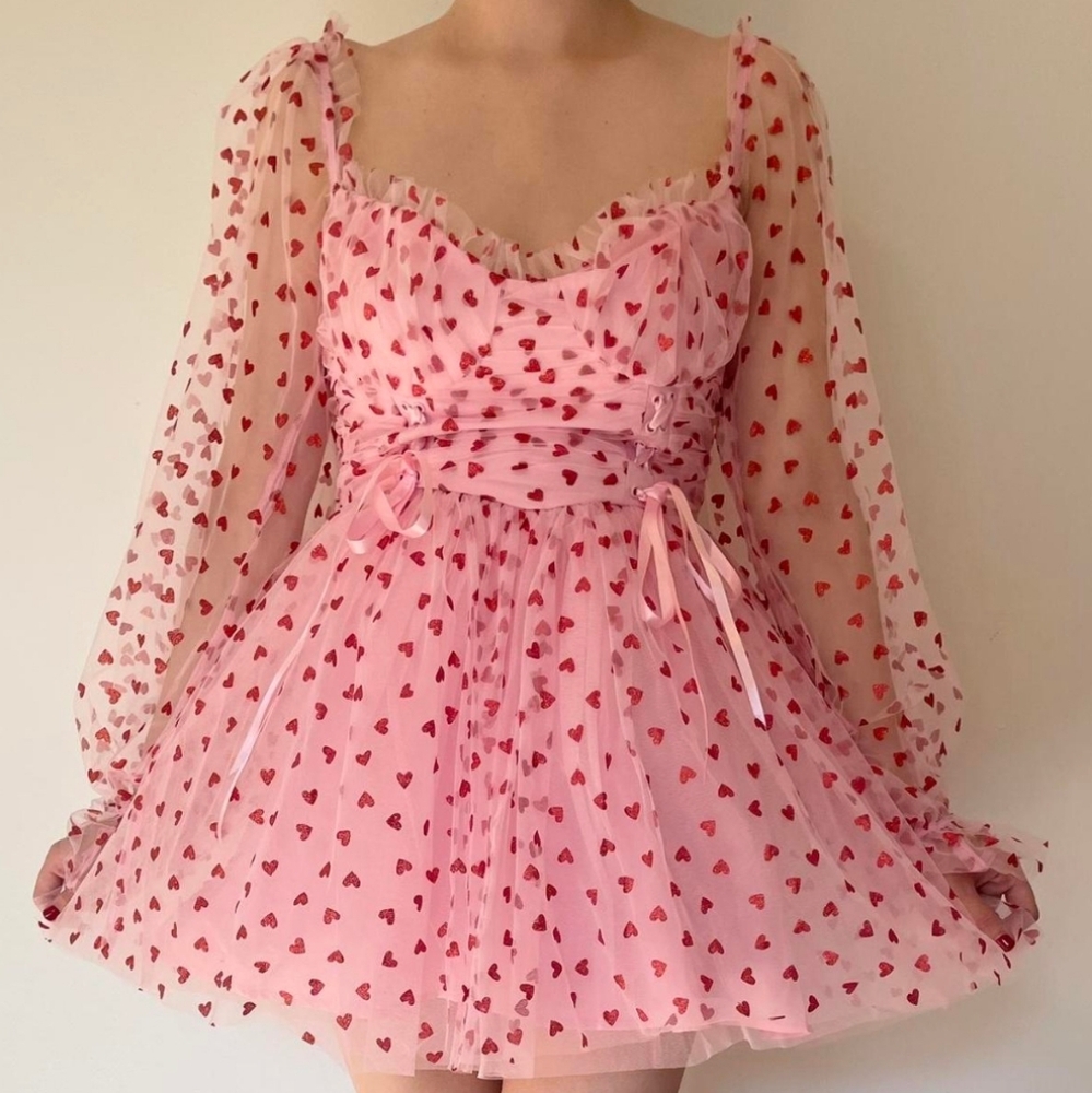 HEAVENLY AFFAIR BABYDOLL DRESS-PINK
